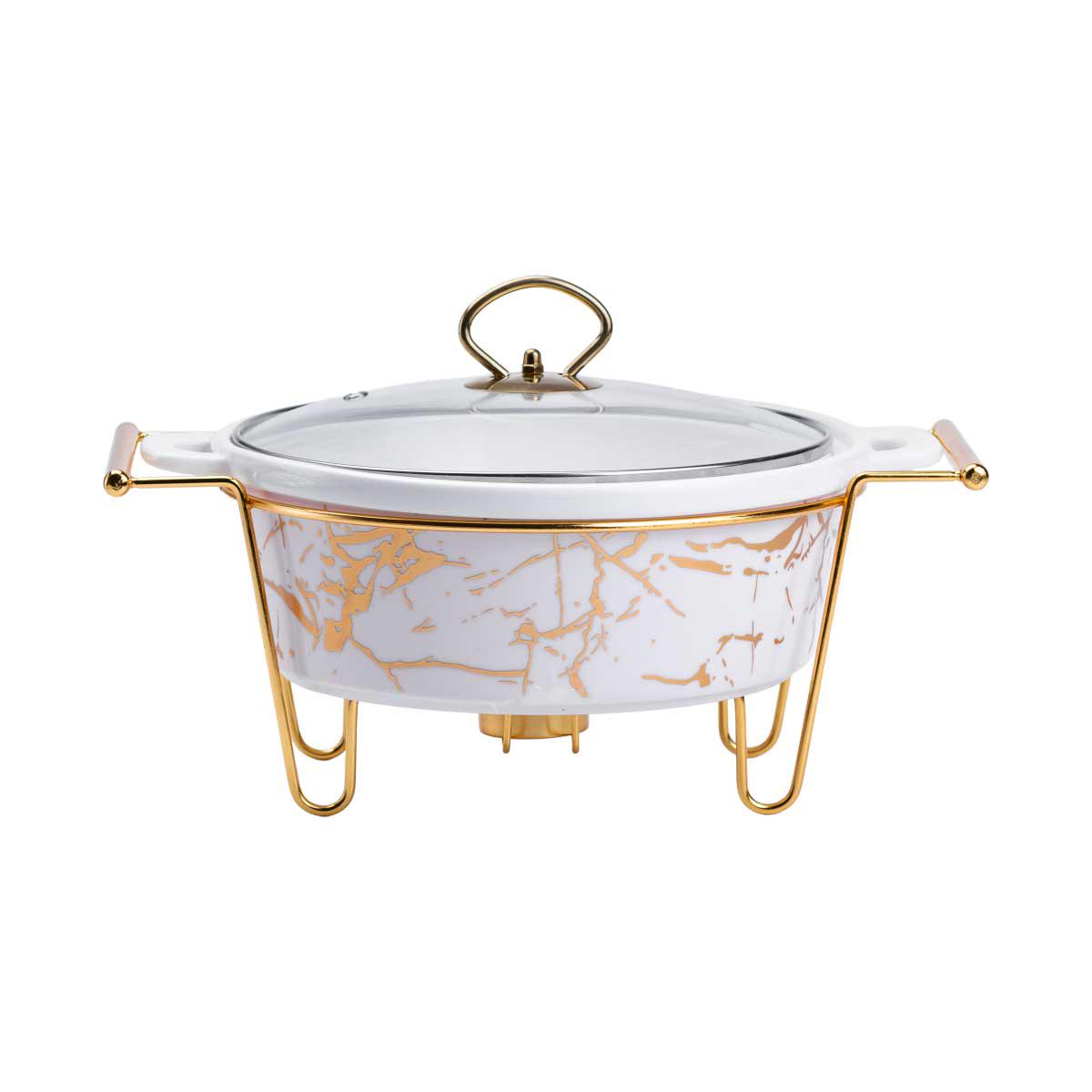 Мармит круглый керамический с подогревом 31х24х18 см 1,5 л