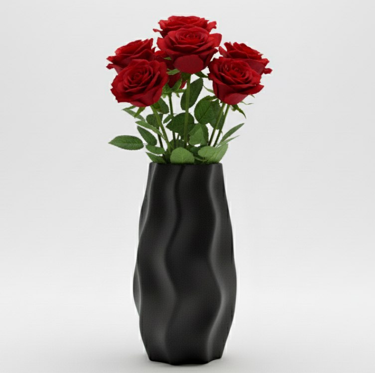 Ваза Nana ceramics для квітів Грейс 21 см Чорний (9011)