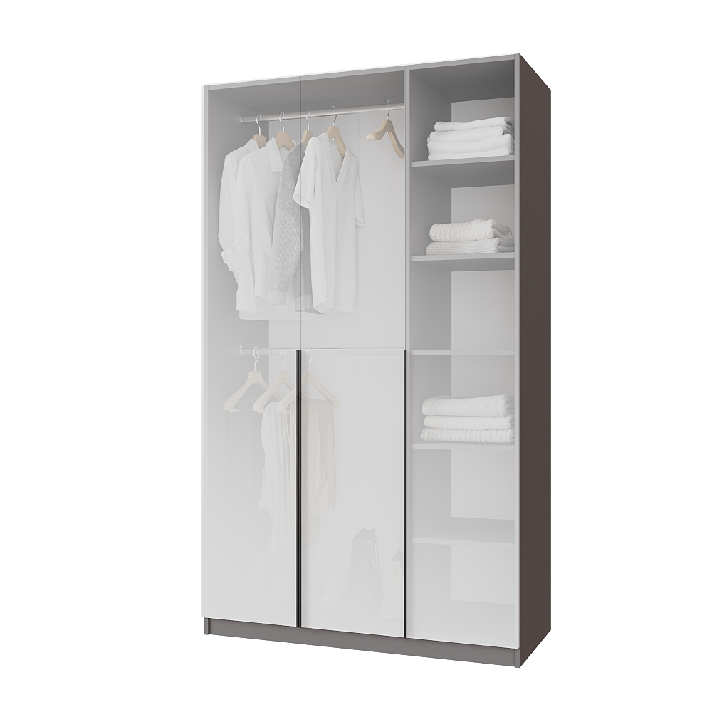 Шафа розпашна Меблітренд Чиназес Чи-1200 1200х500х2050 мм Графітовий/Білий (26841500) - фото 3