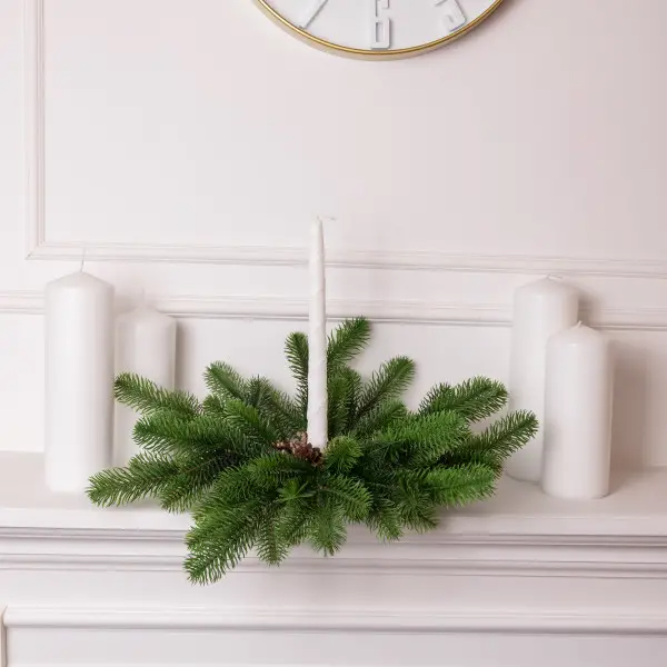 Підсвічник-вінок на 1 свічку Новорічний з декором Зелений - фото 2 Підсвічник-вінок на 1 свічку Новорічний з декором Зелений - фото 2