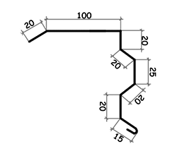 Планка торцевая фигурная 100х120 мм RAL 6005 (13914660) - фото 2