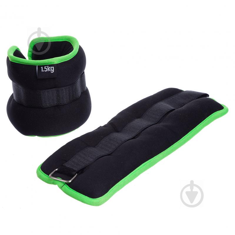 Утяжелители-манжеты для рук и ног PS FI-1303-3 (2 x 1,5кг) Черно-салатовый