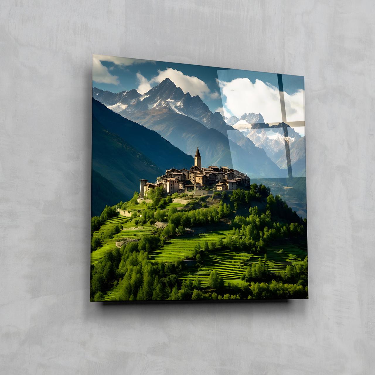 Картина на стекле NovellaPrint Город в горах 90х90 см (571.3)