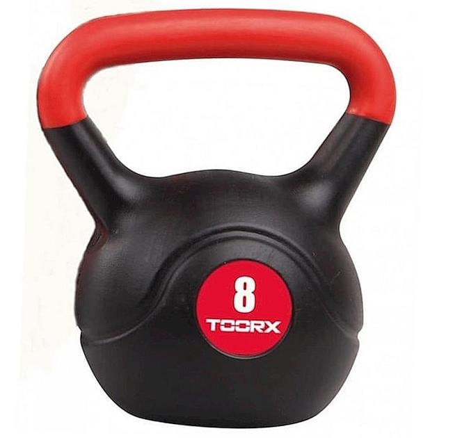 Гиря виниловая Toorx PVC 8 кг Черный/Оранжевый (931127)