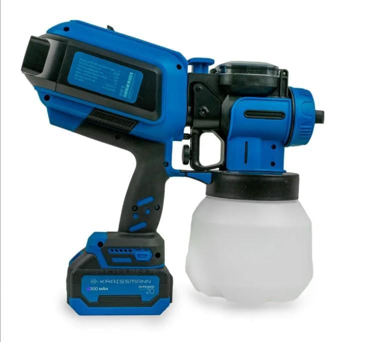 Краскораспылитель аккумуляторный KRAISSMANN 503 ASP 20 MP 2 аккумулятора 2000 мАч и ЗУ с подсветкой поверхности (25468323) - фото 3 Краскораспылитель аккумуляторный KRAISSMANN 503 ASP 20 MP 2 аккумулятора 2000 мАч и ЗУ с подсветкой поверхности (25468323) - фото 3