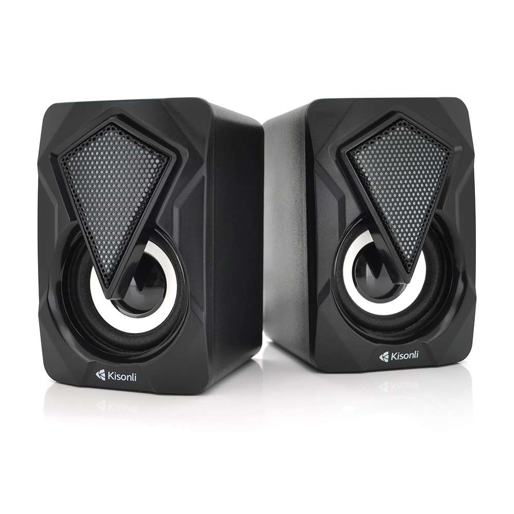 Набір портативних колонок Kisonli 2.0 L-9090 USB 3,5 мм Чорний (23422)