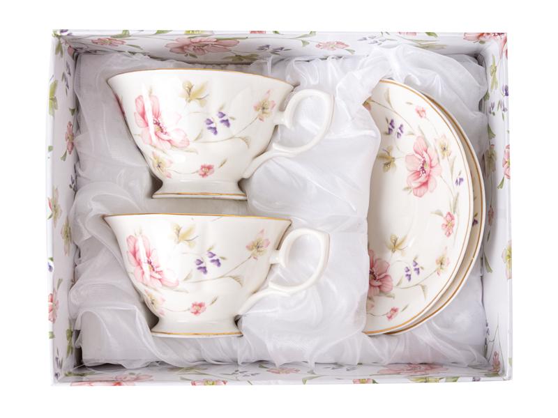 Набор чайных чашек Lefard Лаура фарфоровых с блюдцем на 2 персоны 220 мл Белый (943-096) - фото 5 Набор чайных чашек Lefard Лаура фарфоровых с блюдцем на 2 персоны 220 мл Белый (943-096) - фото 5