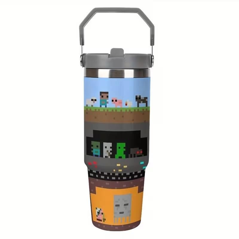 Термокружка в стиле Minecraft 900 мл из нержавеющей стали с крышкой (33132745)