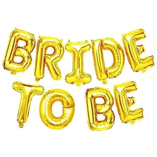 Буквы фольгированные BRIDE TO BE золото 40 см (20008949)