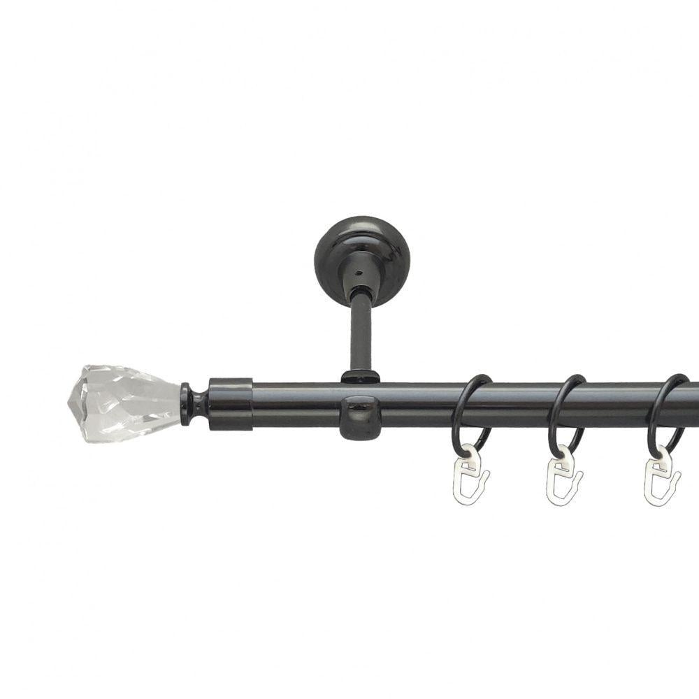 Карниз Orvit Лучетта металевий однорядний відкритий гладка труба кільце металеве 19 мм 160 см Онікс (00-00014813)