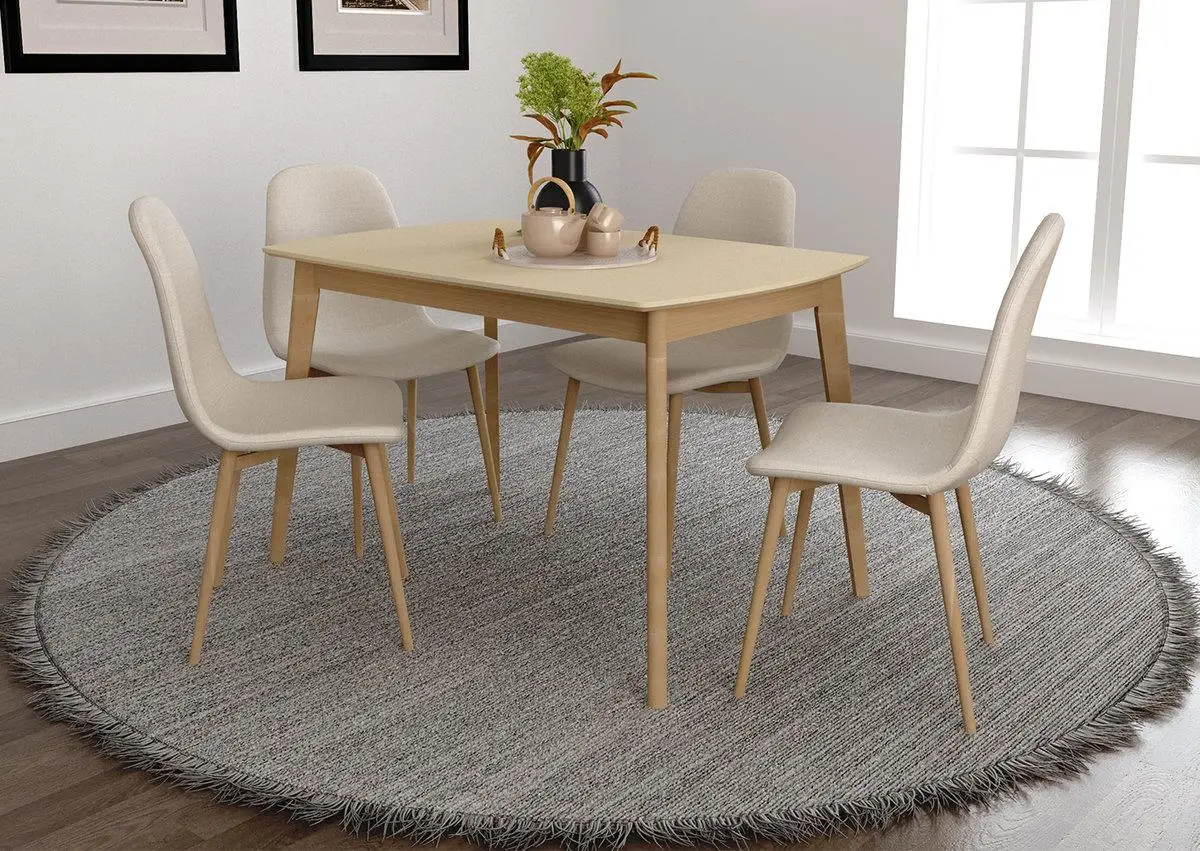 Стол кухонный обеденный Intarsio EXEN 120x80 см Кремовый (EXENCR) - фото 3 Стол кухонный обеденный Intarsio EXEN 120x80 см Кремовый (EXENCR) - фото 3