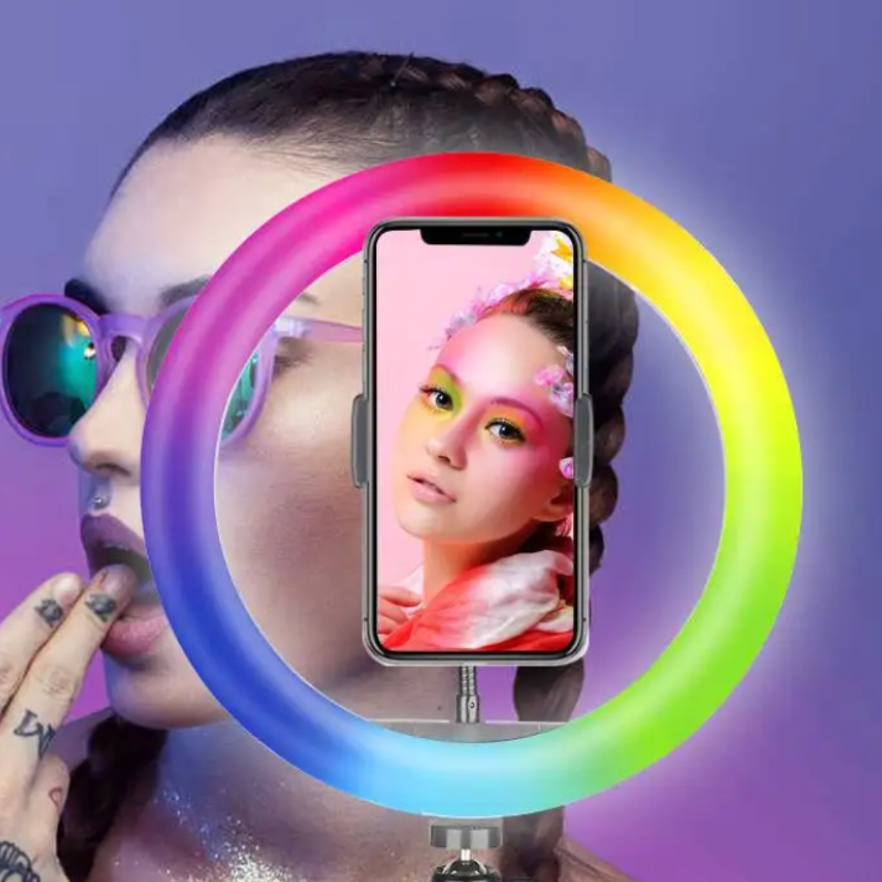 Кольцевая лампа RGB 26 см (22060805) - фото 10 Кольцевая лампа RGB 26 см (22060805) - фото 10