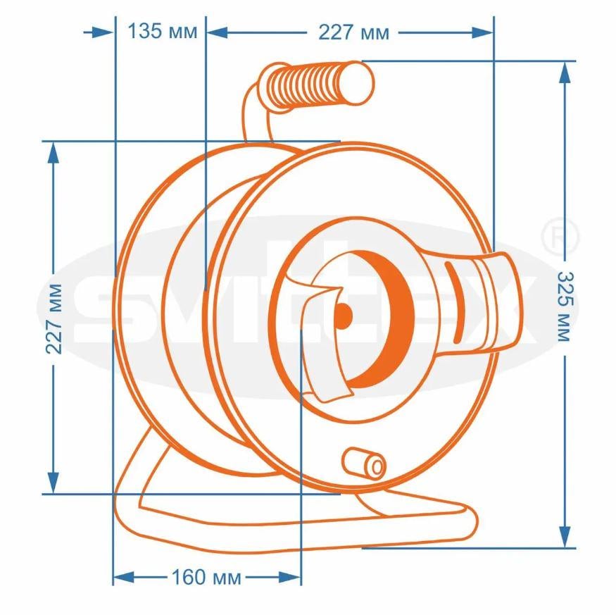 Удлинитель на катушке SVITTEX с выносной розеткой 30 м 2х2,5 мм (SV-2190) - фото 2