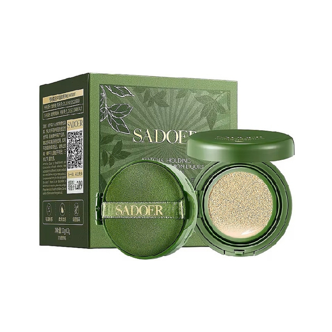 Кушон для лица Matcha Holding Makeup Air Cushion Liquid Foundation с экстрактом матча Sadoer 03-Бежевый натуральный 12 мл (28873160)