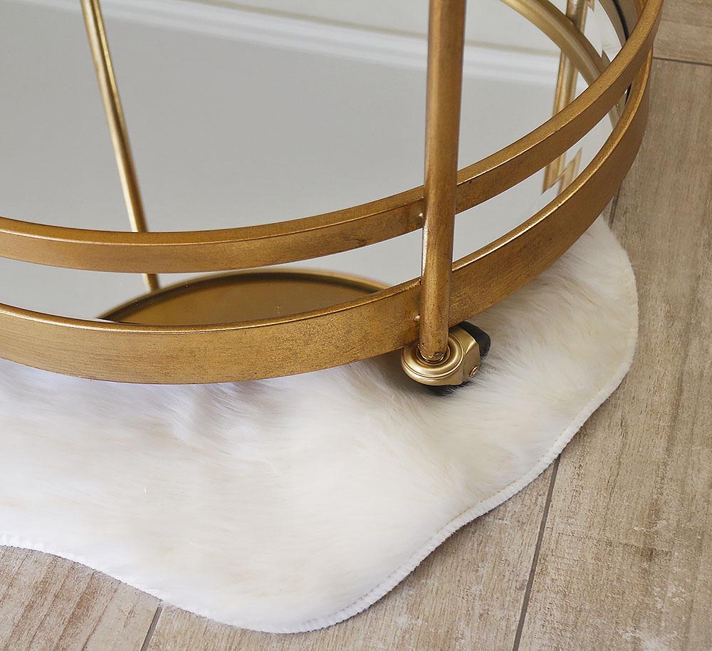 Сервірувальний столик золотий на колесах з металу з дзеркальним покриттям Гранд Презент 96018 - фото 5