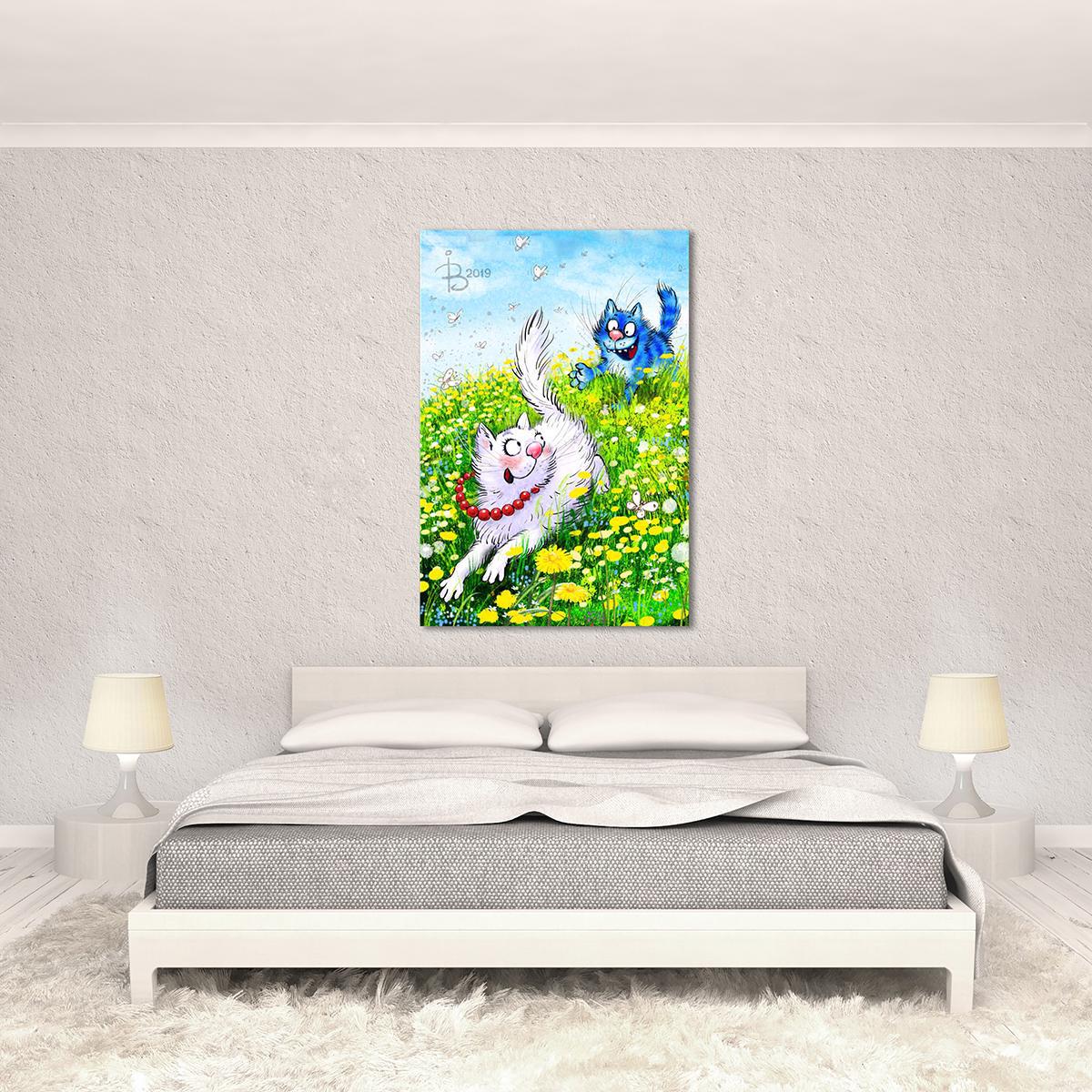 Модульная картина Догони кошечку! 1 модуль 50x75 см (_rinaz_2019192502)