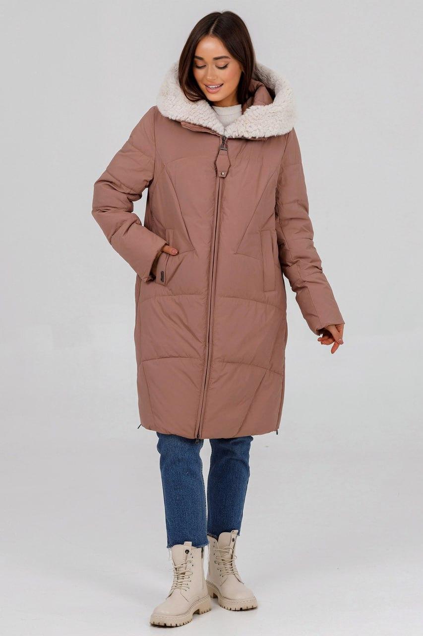 Парка зимова з хутром р. 48 Крем-брюле (998w\48) - фото 4