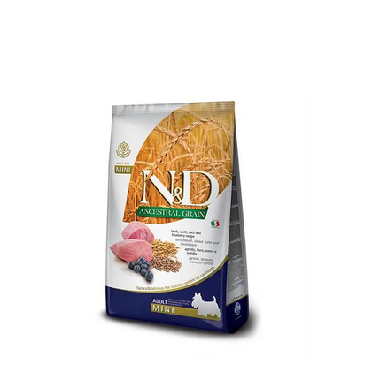 Корм низкозерновой для собак малых пород Фармина N&D LG Lamb/Blueber Mini 800 г (8010276022097)