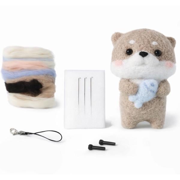 Набір для валяння з вовни з голками для початківців для створення іграшки DIY-набір для рукоділля Видра з рибкою (31549191)