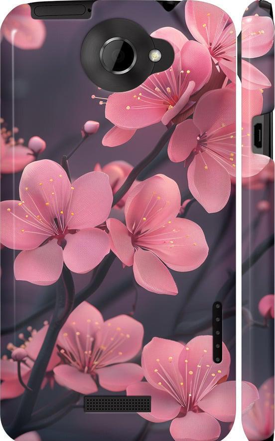 Чехол на HTC One X Пурпурная сакура (6075c-42-42517)