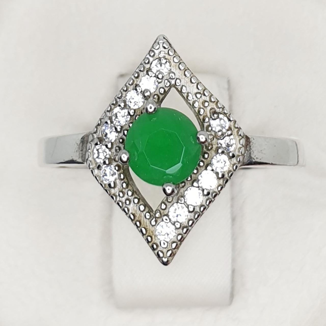 Каблучка срібна зі смарагдом р. 17,5 1,9 г (1428816071)