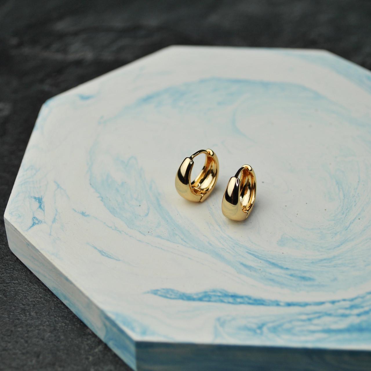 Сережки кольца капли медицинская сталь позолота (x172-2) Сережки кольца капли медицинская сталь позолота (x172-2)