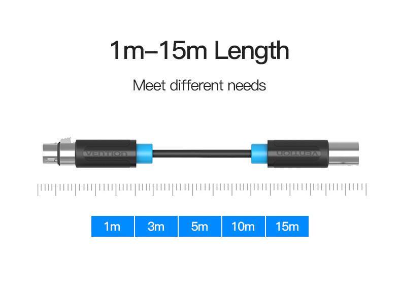 Кабель Vention XLR мама-XLR папа для мікшеру 5 м Чорний (BBFBJ) - фото 11 Кабель Vention XLR мама-XLR папа для мікшеру 5 м Чорний (BBFBJ) - фото 11