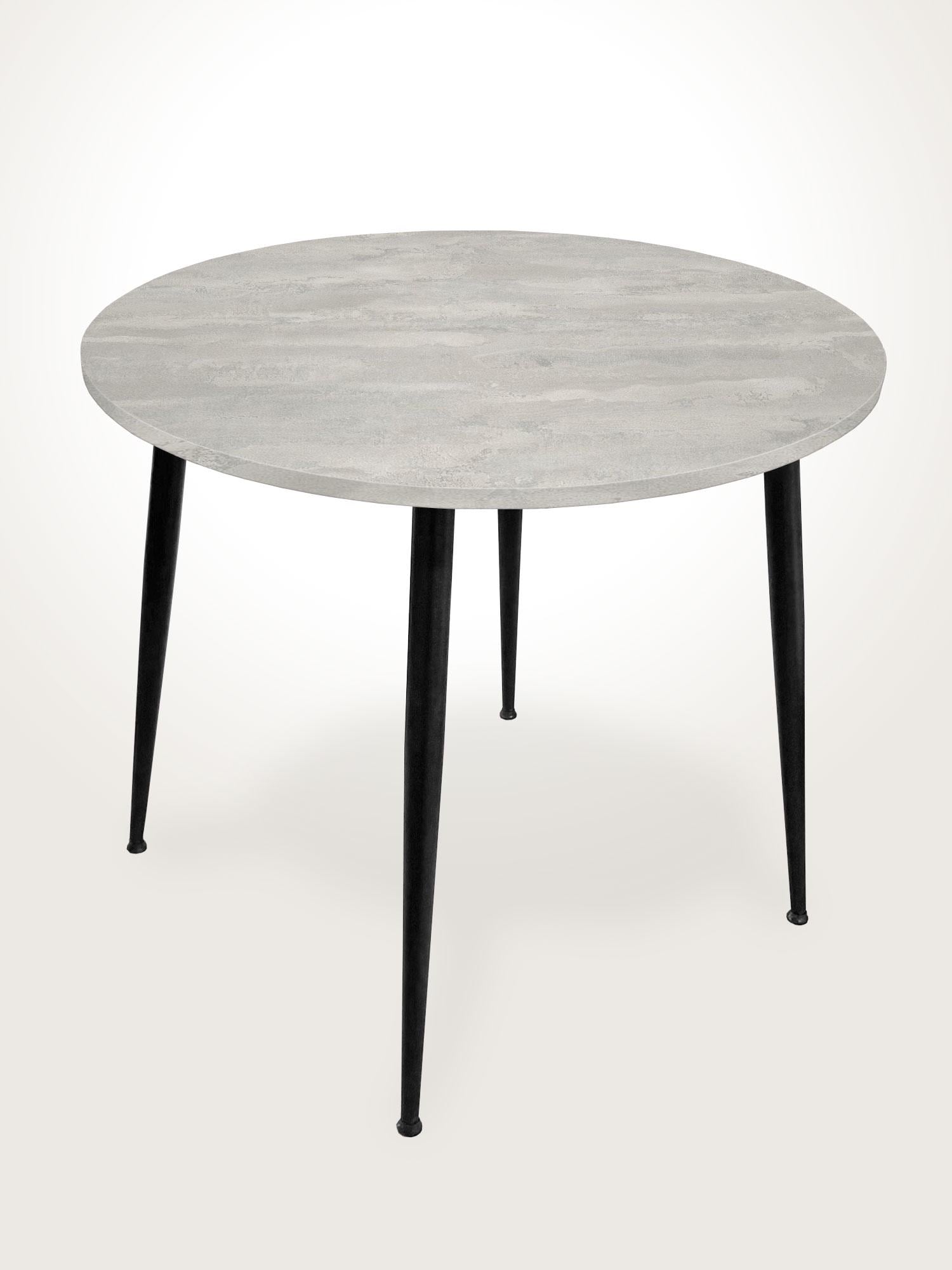 Обеденный стол Fusion furniture Раунд 800 Черный/Бетонный камень