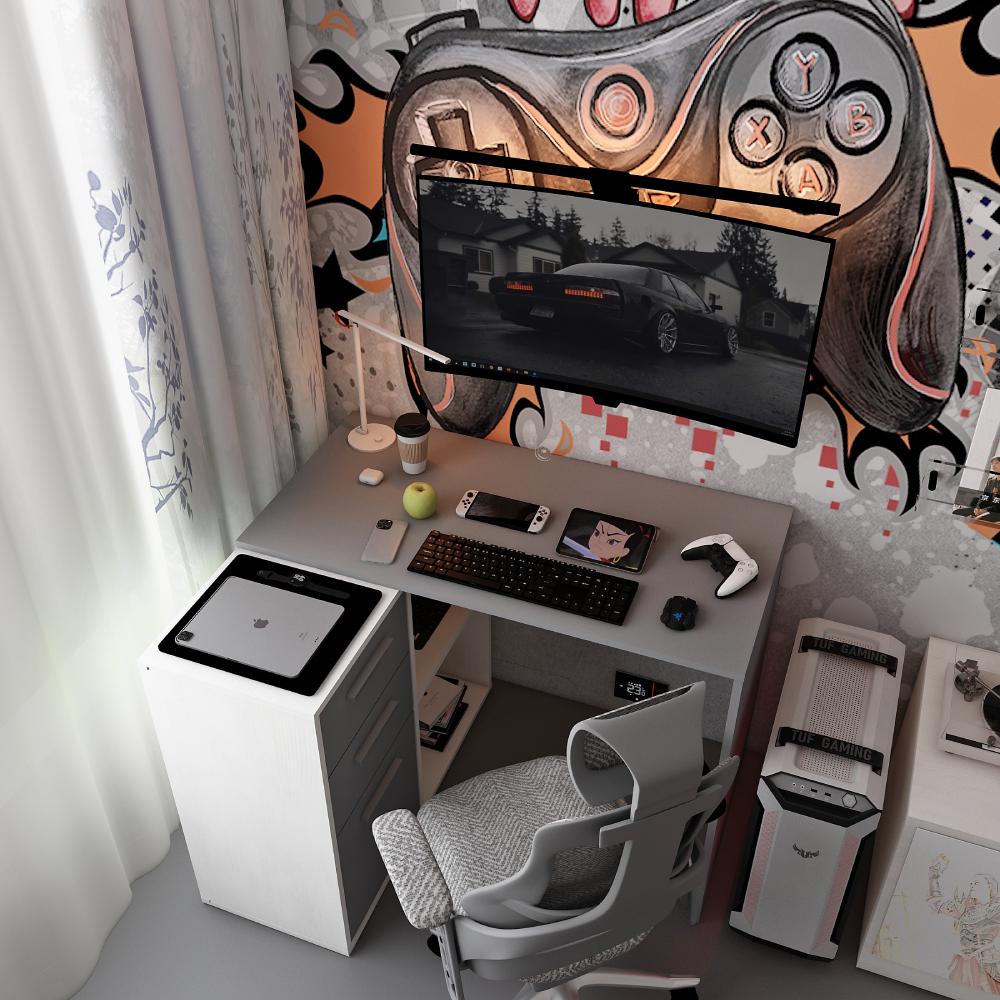 Офисный стол Doros T8 100х83х75 см Белое дерево/Графитовый (DRS-011358) - фото 2 Офисный стол Doros T8 100х83х75 см Белое дерево/Графитовый (DRS-011358) - фото 2