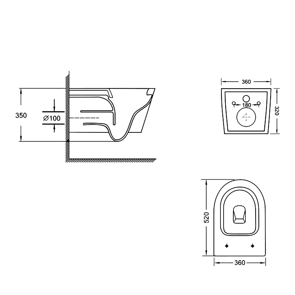 Унітаз підвісний Long 52 см безободковий круглий із сидінням Soft-close та системою змиву Tornado Qtap Swan Ultra Quite Білий (QT16335180W_NEW) - фото 2