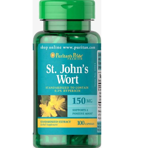 Звіробій Puritan's Pride St. John's Wort Standardized Extract 150 мг 100 Caps