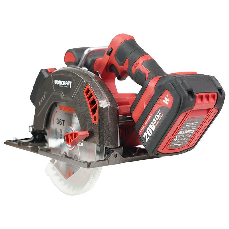 Дискова пилаакумуляторна безщіткова Worcraft CCS-S20LiB з акумулятором 4А та зарядним диск 165 мм (43293) - фото 3 Дискова пилаакумуляторна безщіткова Worcraft CCS-S20LiB з акумулятором 4А та зарядним диск 165 мм (43293) - фото 3