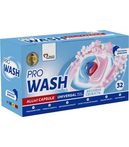 Капсулы для стирки Pro Wash 2K Весенняя свежесть 32 шт. (2313755094)