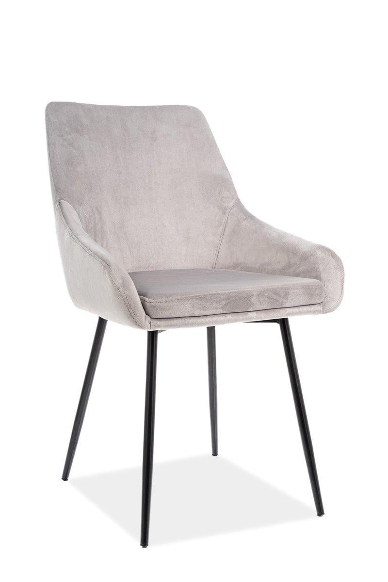 Стул кухонный Signal ALBI VELVET 830х390х450 мм (мягкий для кухни/гостиной/офиса) Металл/Ткань Бархат цвет Черный/Светло-серый (ALBIVCJSZ)