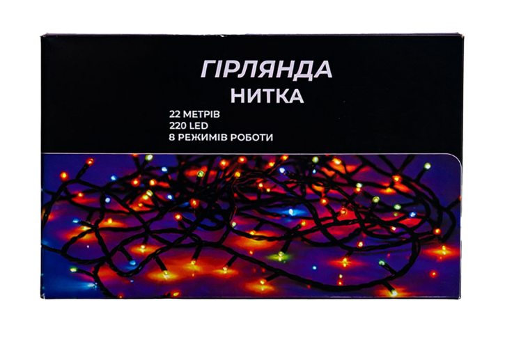 Гирлянда нить 220 LED 22 м прозрачный провод Белый - фото 6 Гирлянда нить 220 LED 22 м прозрачный провод Белый - фото 6
