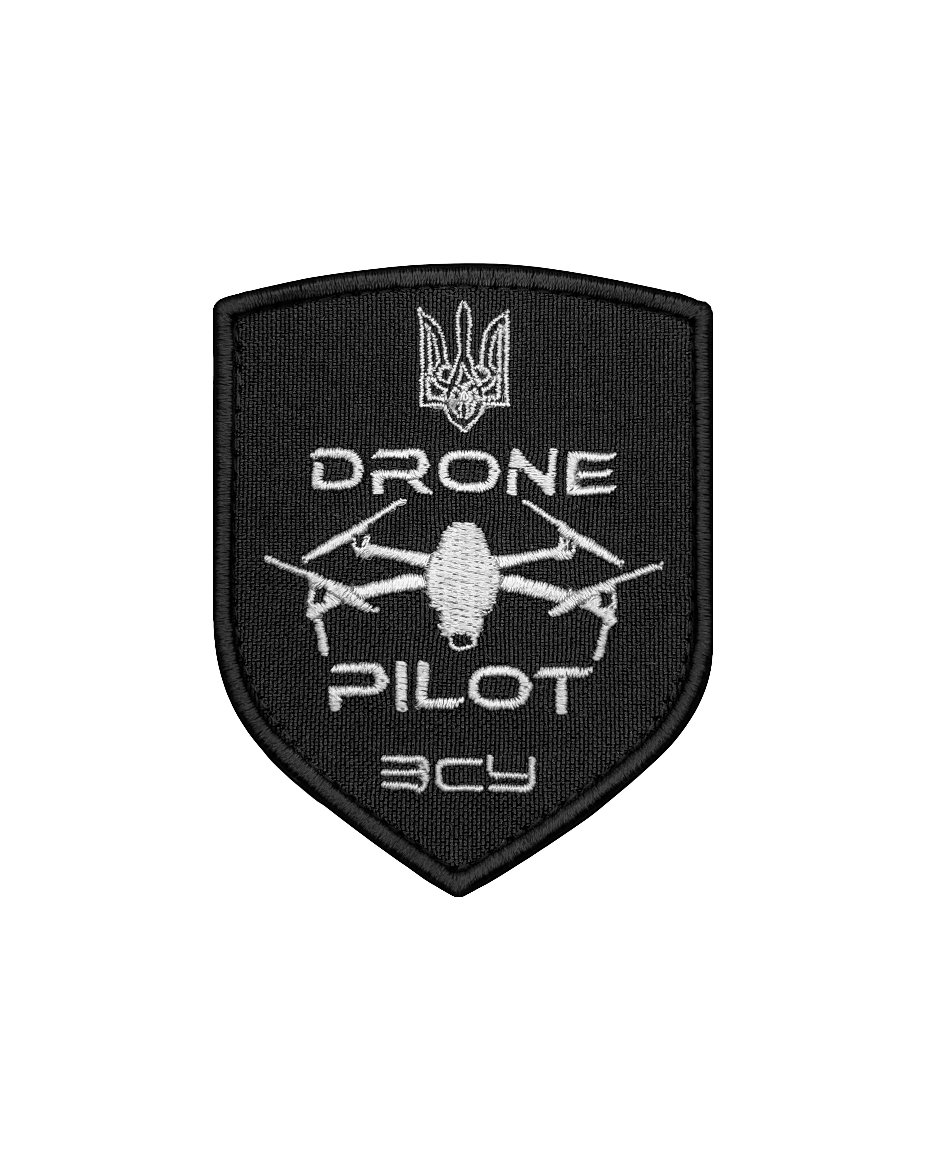 Шеврон Drone Pilot ZSU черный контур (SHE.ZSU.INSH-18.2)