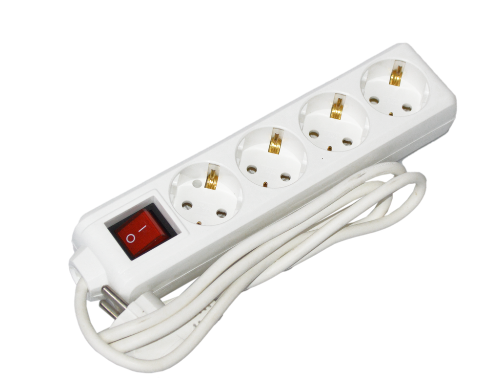 Подовжувач з вимикачем UEC STANDART 1,5 м 4 гнізда 2Р+PЕ IP20 (WYP10-16-04-01-GS-17-U)