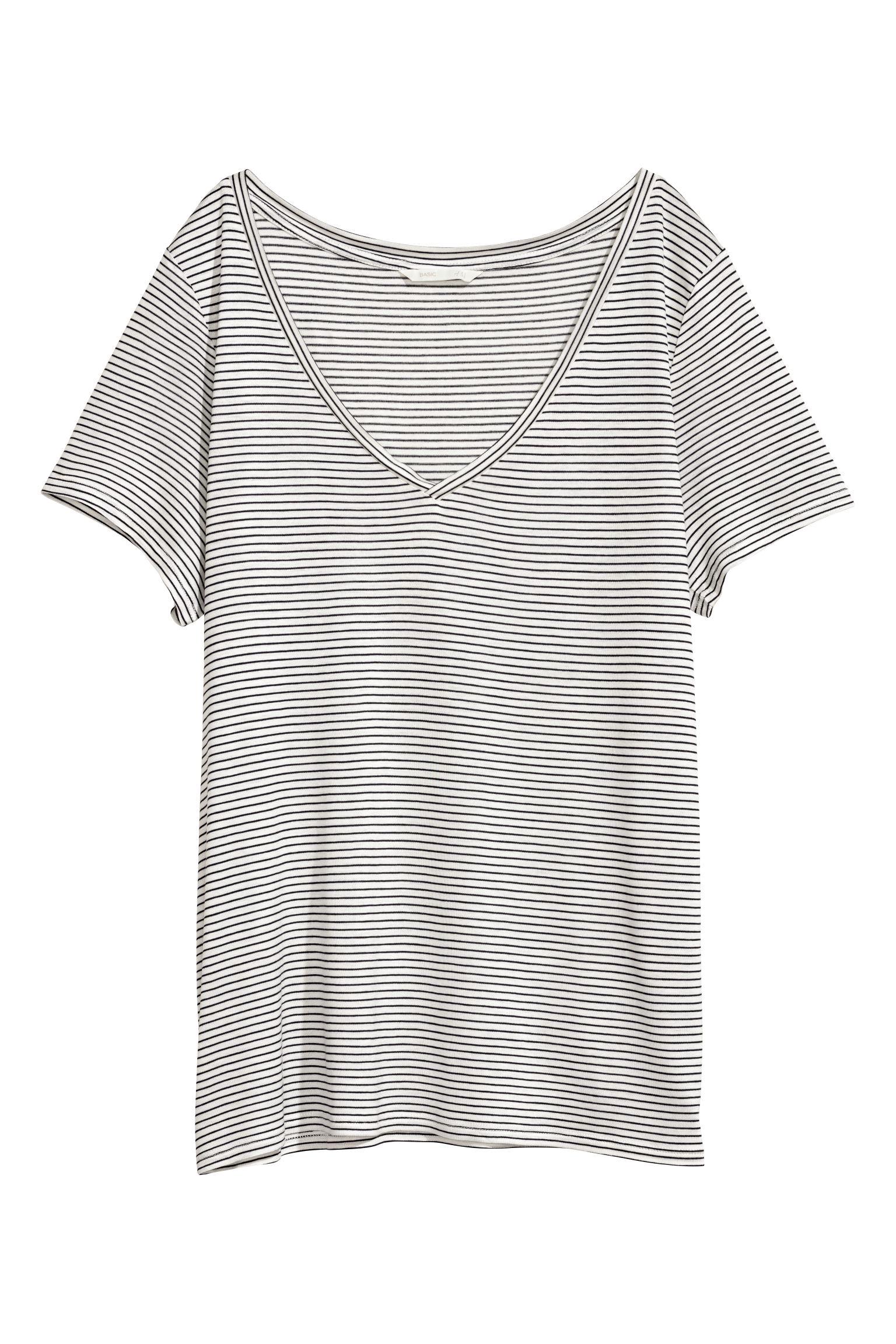 Футболка H&M полоска XS Белый/Черный (307568137)