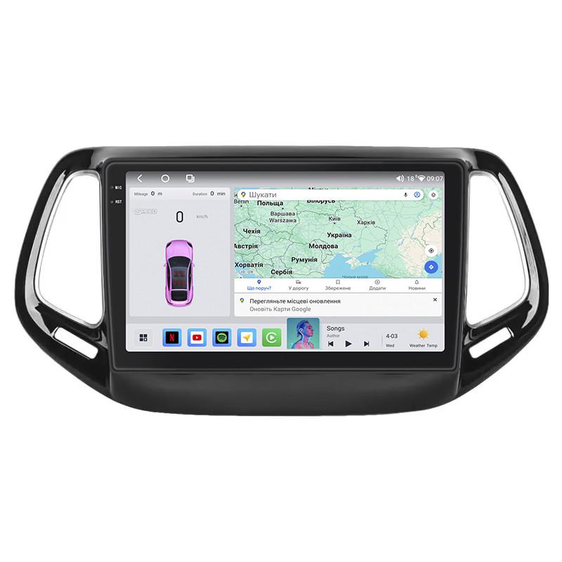 Автомагнітола штатна Lesko для Jeep Compass II 2017- 10" 4/64 QLED CarPlay/4G/Wi-Fi/GPS 360°