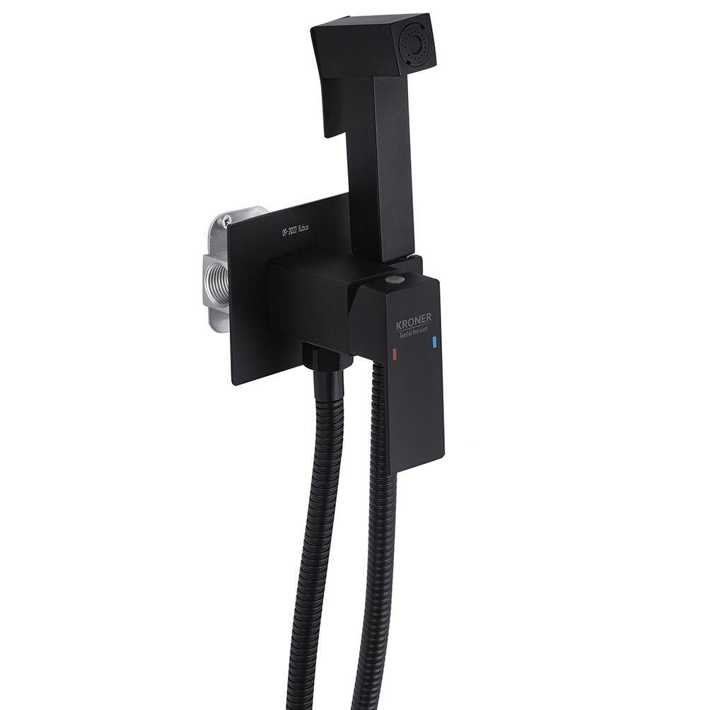Смеситель для гигиенического душа Kroner KRP Edelstahl Kubus SCH053 скрыт CV029969 Черный (160081)