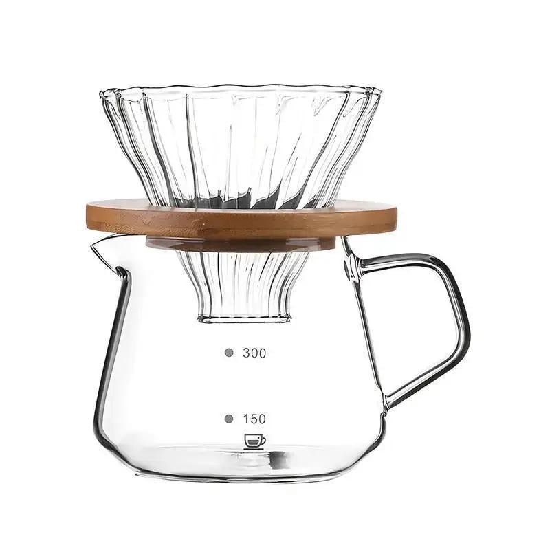 Подарунковий набір для заварювання фільтр кави V60 02 скляний пуровер і заварник 600 мл (400545)