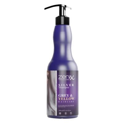Шампунь серебряный Zenix для осветленных мелированных и седых волос 500 мл