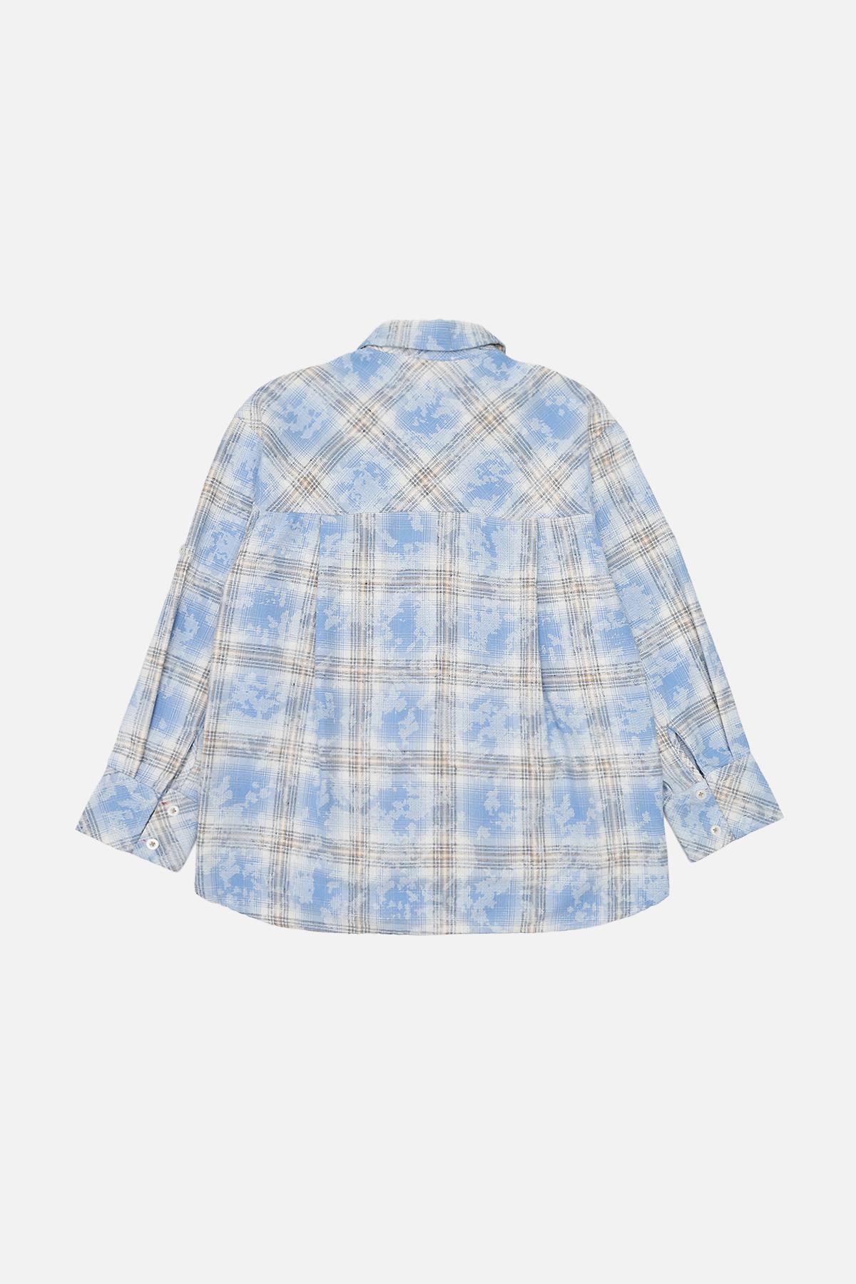 Рубашка с длинным рукавом ЦБ-00269545 для девочки 146 см Голубой (SKT001043658) - фото 3 Рубашка с длинным рукавом ЦБ-00269545 для девочки 146 см Голубой (SKT001043658) - фото 3