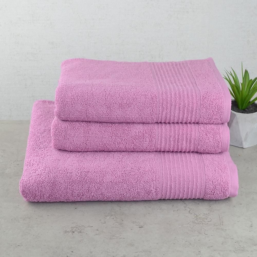 Комплект махровых полотенец GM Textile Line 50х90/70х140 см 3 шт. Пудровый