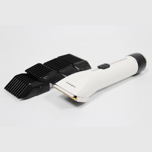 Машинка для стрижки аккумуляторная PROMOTEC PM 363 4 насадки Белый (1464915185)