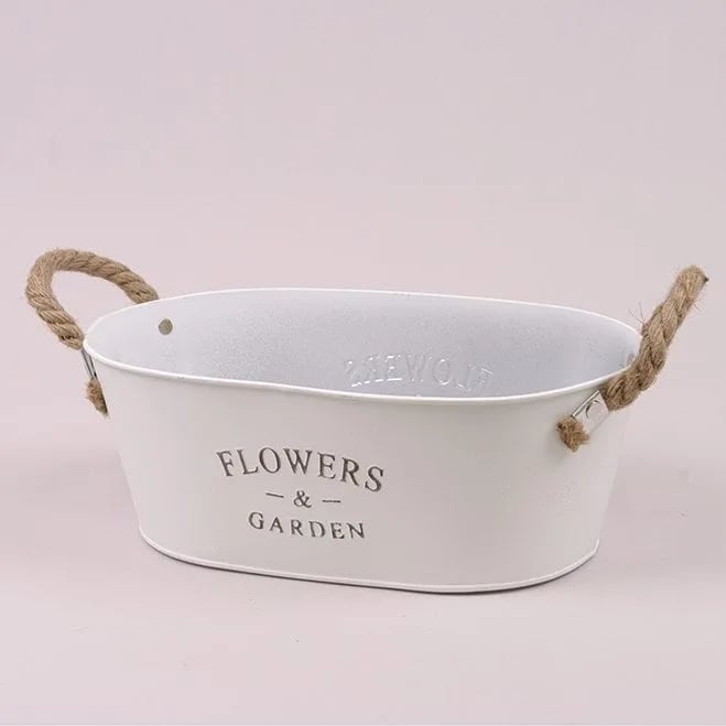 Кашпо металлическое с ручками Flora Flowers & Garden (37712) Кашпо металлическое с ручками Flora Flowers & Garden (37712)