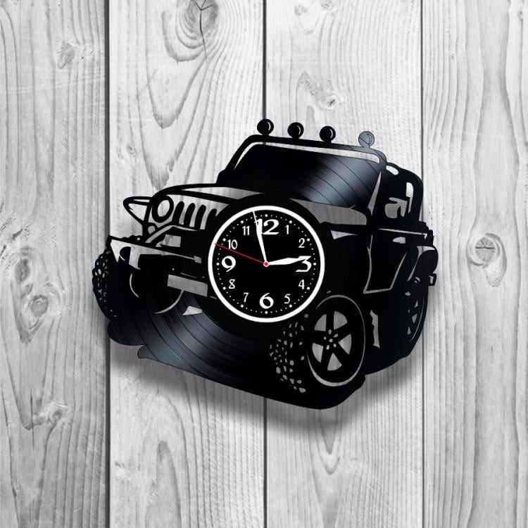 Часы настенные Авто-джип 0095 из виниловой пластинки