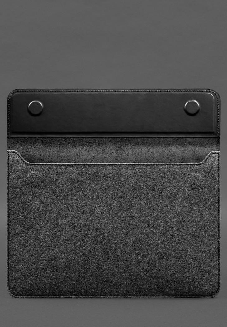 Чехол-конверт с клапаном кожа/фетр для MacBook 16" Crazy Horse Черный (A-028190) - фото 4 Чехол-конверт с клапаном кожа/фетр для MacBook 16" Crazy Horse Черный (A-028190) - фото 4