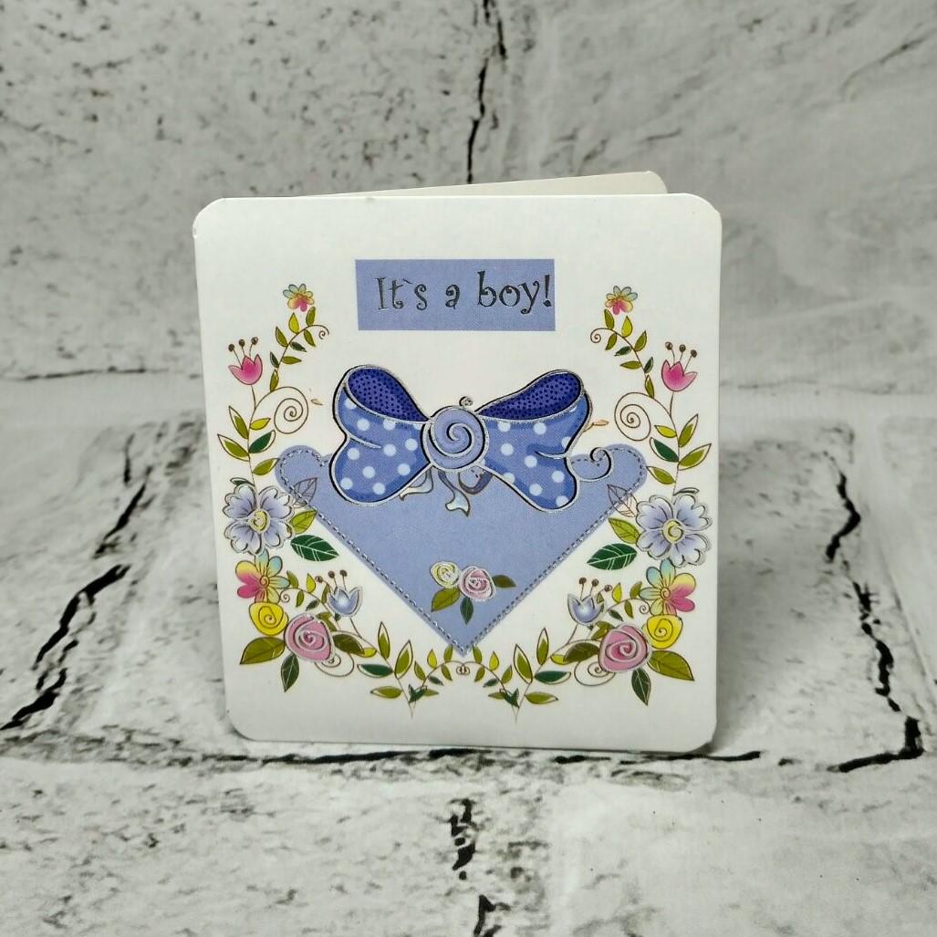 Открытка подарочная It's a boy Baby Shower 7,1х8,2 см (5503-1719)