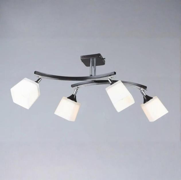 Люстра потолочная Valeso на четыре стеклянных плафона Е27 IP20 B N1435/4 Черный/Хром (28688038)